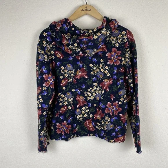 Anthropologie Daily Practice S Hoodie Floral Print Boho Athletic Lounge Fall Gym - Picture 4 of 6